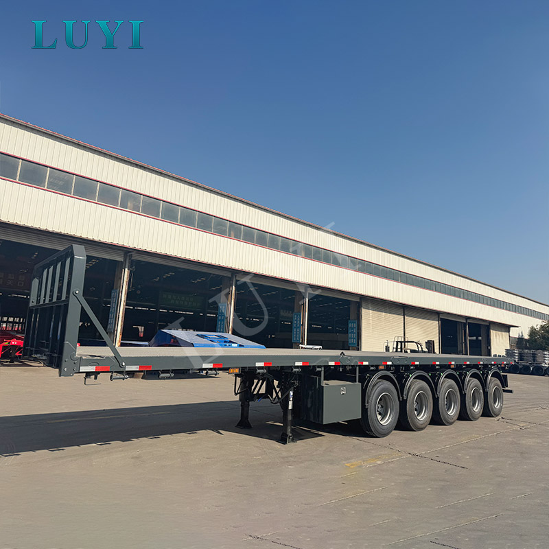 13.6M حاوية نقل نصف مقطورة مسطحة المحور 5