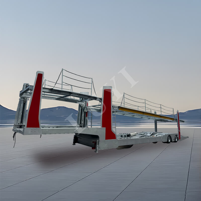 ناقلة سيارات ذات طابقين بمحورين بطول 17 مترًا