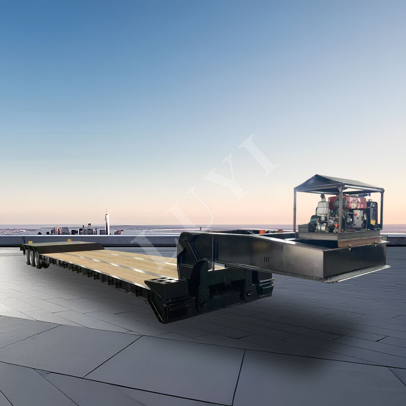 مقطورة جرار ذات 3 محاور 60 طن ذات سرير منخفض