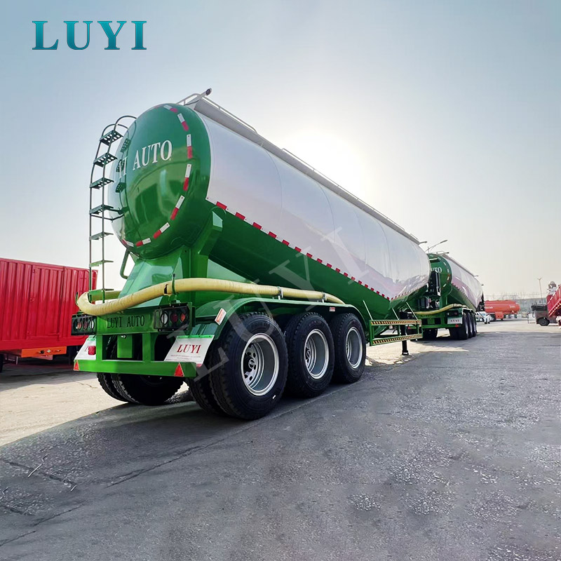 نصف مقطورة خزان مسحوق 3 محاور 60 متر مكعب للأسمنت والرماد المتطاير والمساحيق السائبة الجافة