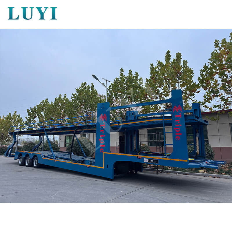 نصف مقطورة نقل سيارات ذات 3 محاور، مقطورة حاوية 17 مترًا نصف مقطورة نقل سيارات ذات 3 محاور، مقطورة حاوية 17 مترًا