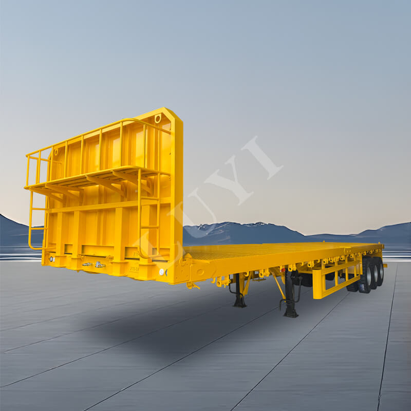 3 محاور مسطحة نصف مقطورة بسعة تحميل 40 طن 3 محاور مسطحة نصف مقطورة بسعة تحميل 40 طن