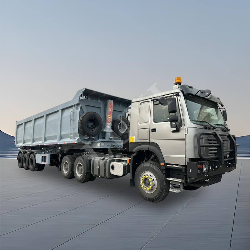 3 مقطورة بضائع لشاحنة قلابة ذات قلب جانبي على شكل حرف U ثلاثية المحاور