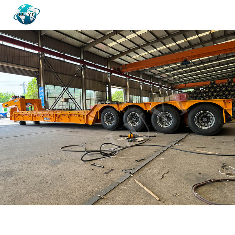 شاحنة نصف مقطورة ذات 4 محاور 100 طن ذات سرير منخفض شاحنة نصف مقطورة ذات 4 محاور 100 طن ذات سرير منخفض