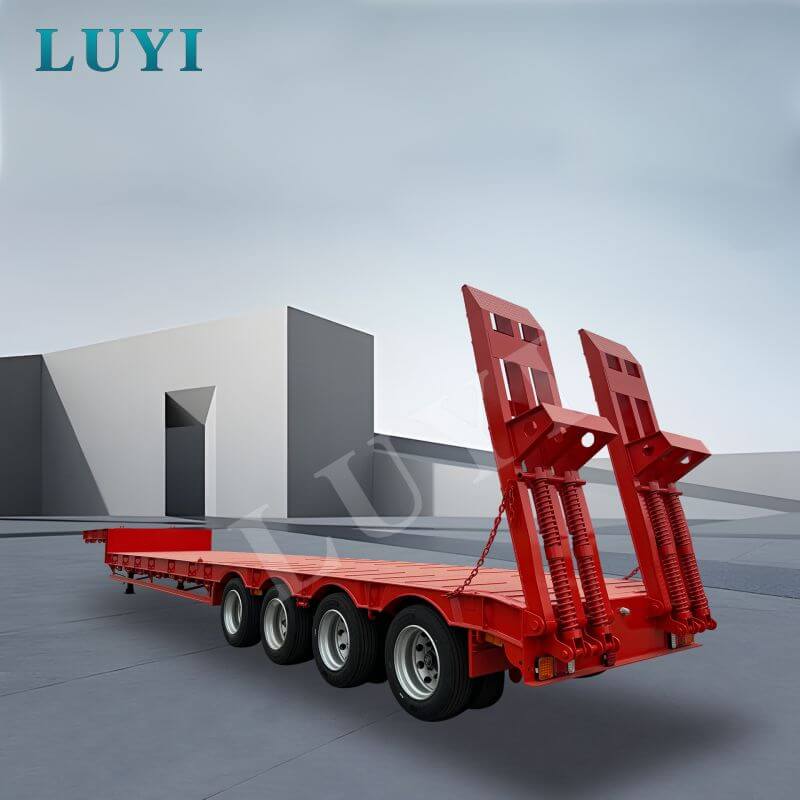 4 محاور 60 طن معقوفة نصف مقطورة منخفضة السرير 4 محاور 60 طن معقوفة نصف مقطورة منخفضة السرير