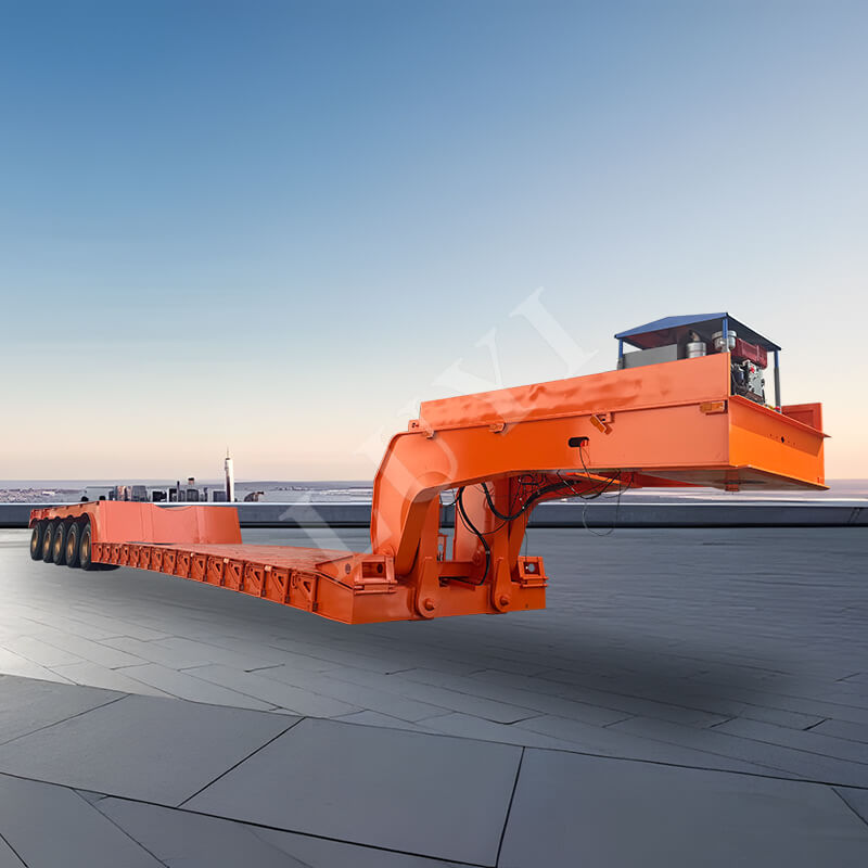 نصف مقطورة منخفضة ذات 5 محاور قابلة للفصل