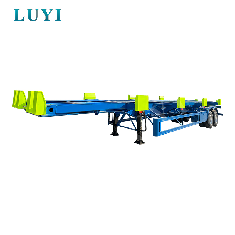 نصف مقطورة هيكلية لنقل حاويات قفص الاتهام سعة 60 طنًا