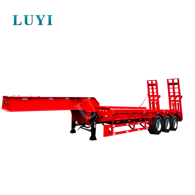 جودة عالية - نصف مقطورة منخفضة السرير ذات ثلاثة محاور 60 طن قابلة للفصل