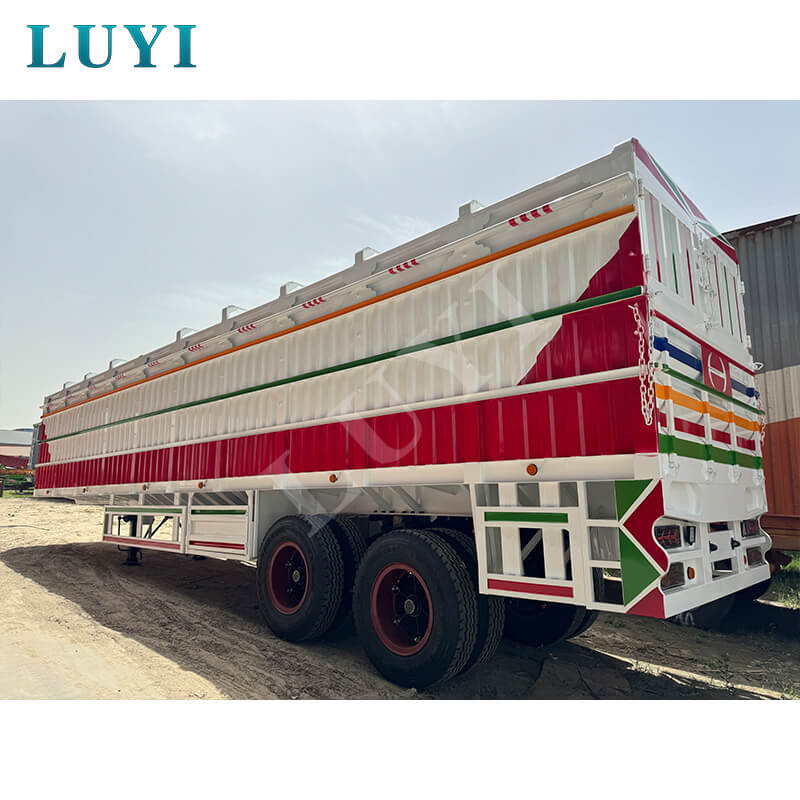 LUYI نصف مقطورة ذات محورين 100 طن