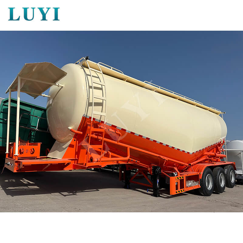 LUYI 3-Axle 40-Cubic-Meter V-Type Fly Ash Bulk Cement Cement Tank نصف مقطورة LUYI 3-Axle 40-Cubic-Meter V-Type Fly Ash Bulk Cement Cement Tank نصف مقطورة
