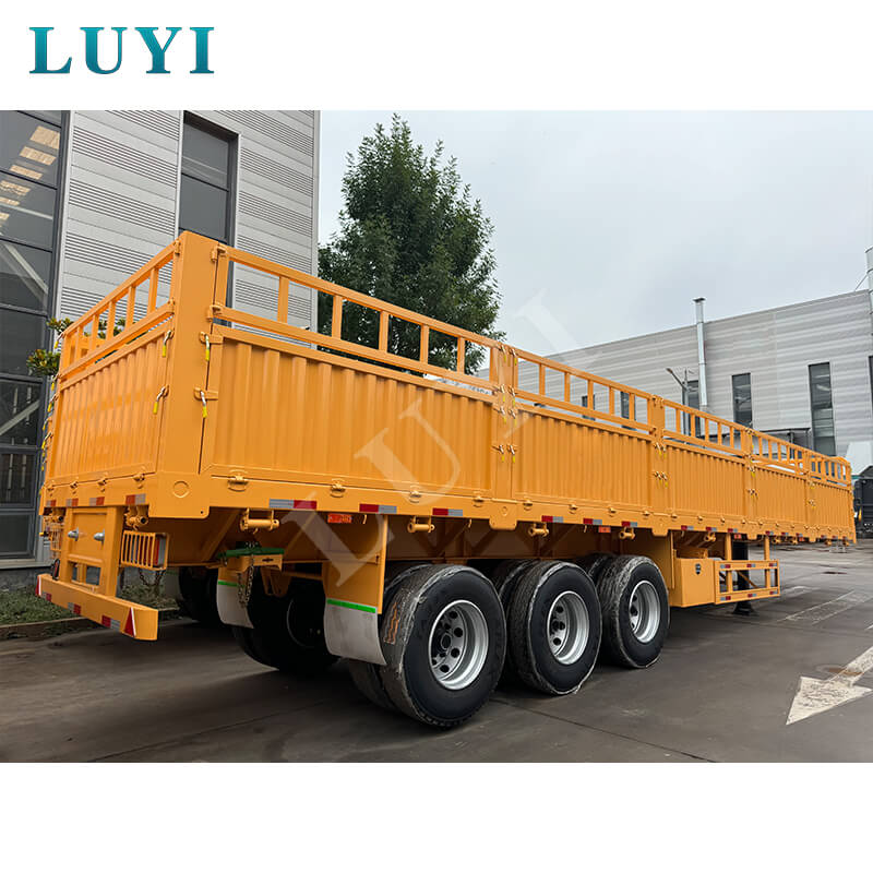 LUYI 3-axle Side Wall Stake نصف مقطورة