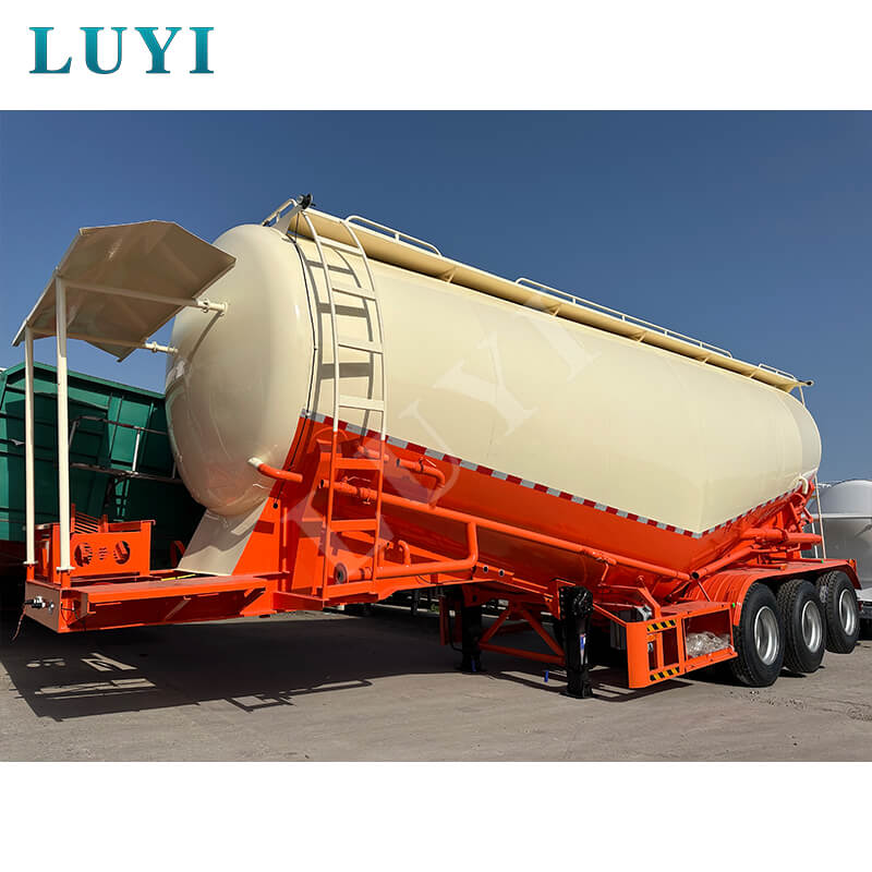 LUYI 40-Meter Cubic-Meter V-Type Fly Ash Bulk Cement Cement Tank نصف مقطورة