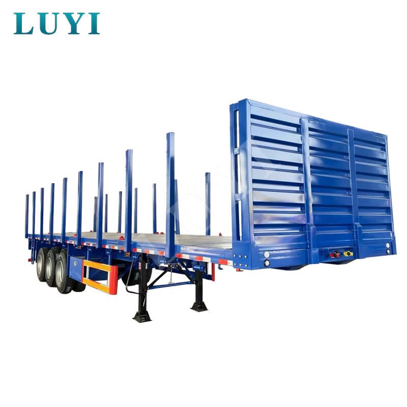 LUYI 40ft 50 Ton 3 Axle Steel Flatbed نصف مقطورة للبيع