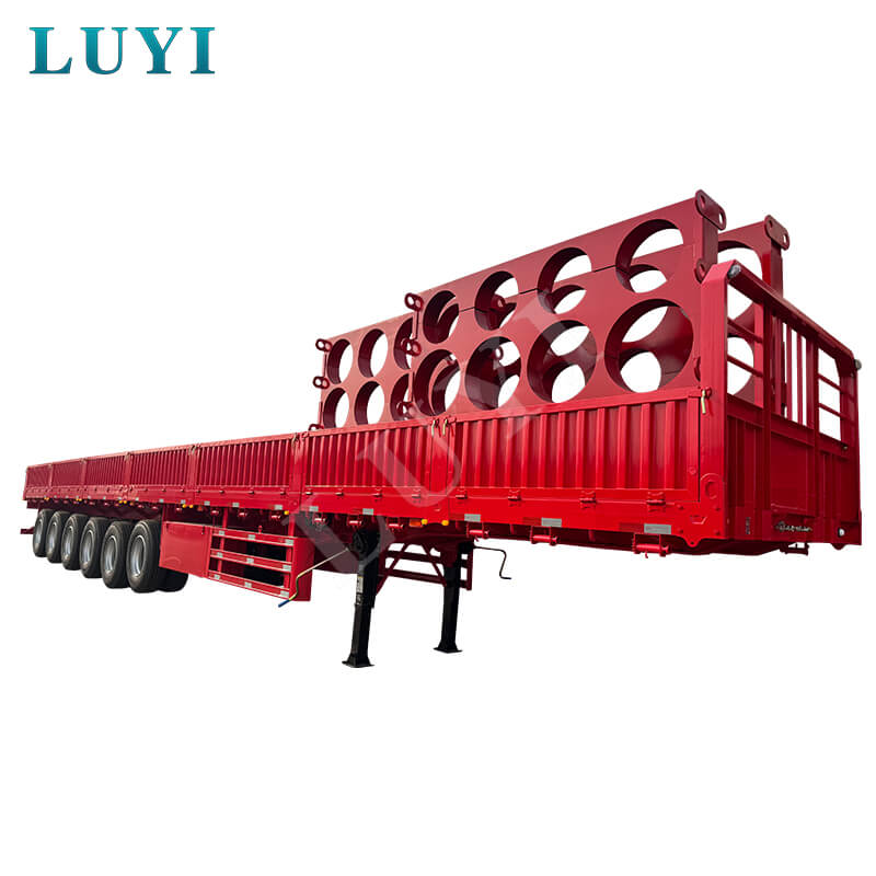 LUYI 6-Axle 15.5-Meter 80-100 Ton 40-Foot Side Wall نصف مقطورة،