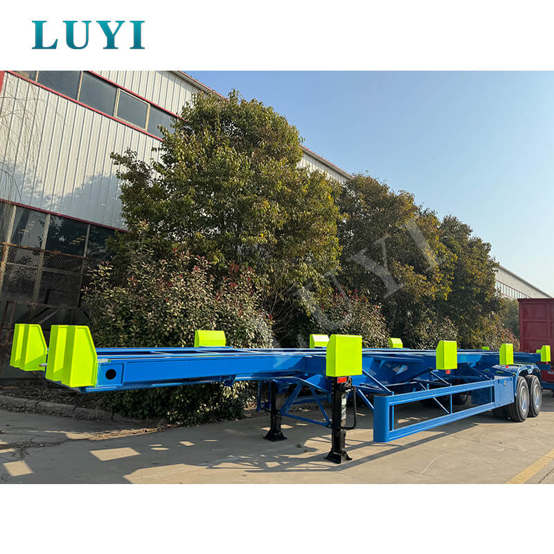 بيع نصف مقطورة هيكلية لنقل الحاويات LUYI 60-ton Dock Container Transport