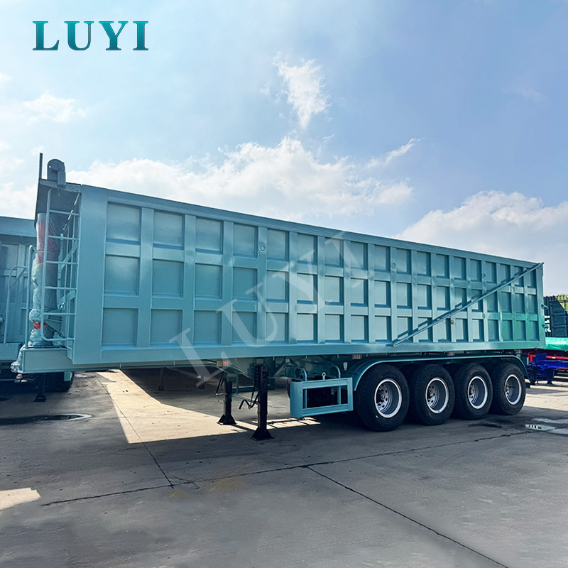 LUYI4-axle 80 طن مقطورة قلابة ذات قلب خلفي LUYI4-axle 80 طن مقطورة قلابة ذات قلب خلفي
