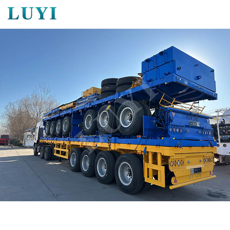 نصف مقطورة حاوية مسطحة ثلاثية المحاور 40 قدم